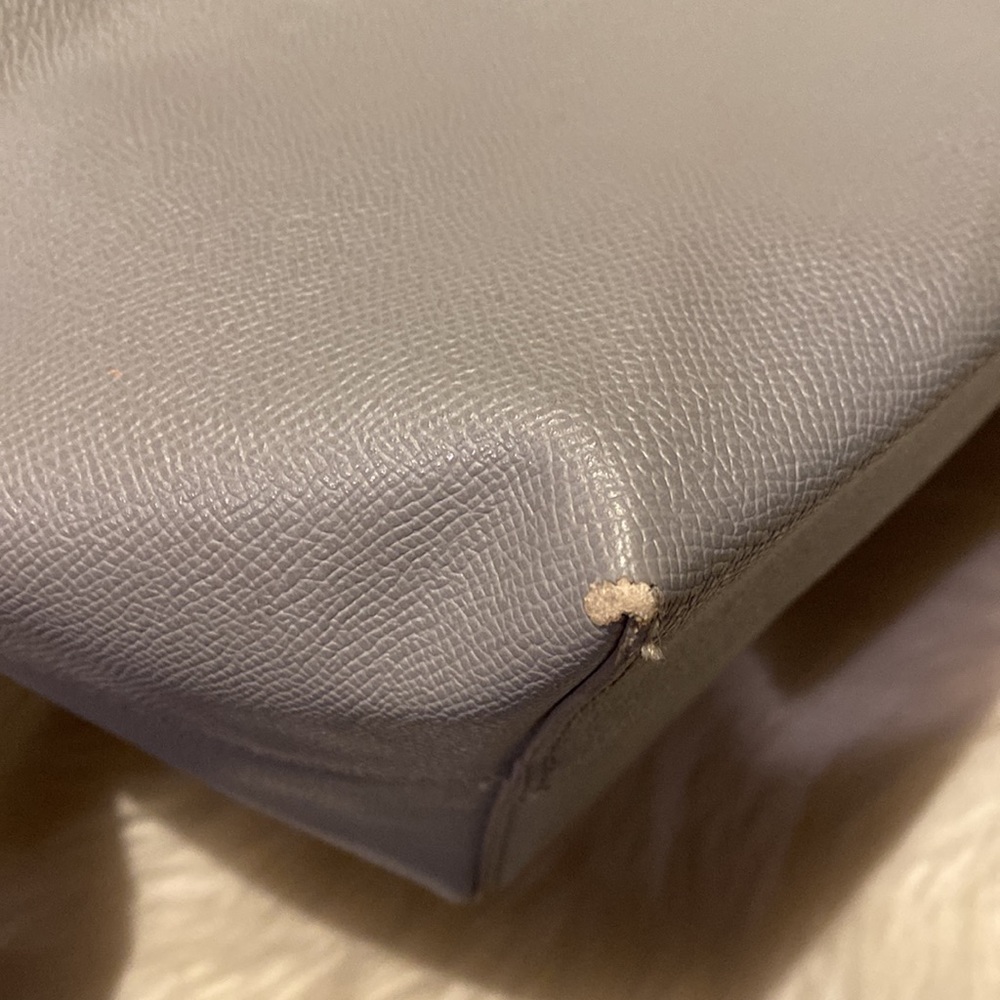 Betsey Johnson Grey Floral Blue Purple Purse Tote Bag with Wristlet - Picture 3 of 9